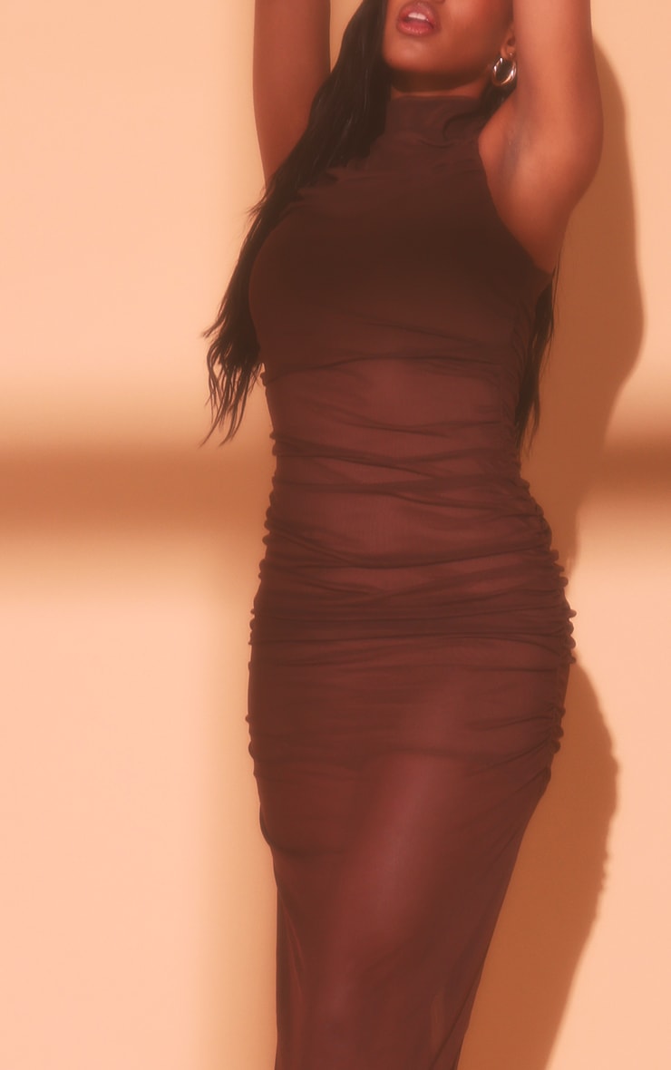 Stylish Chocolate Brown Backless Maxi Dress