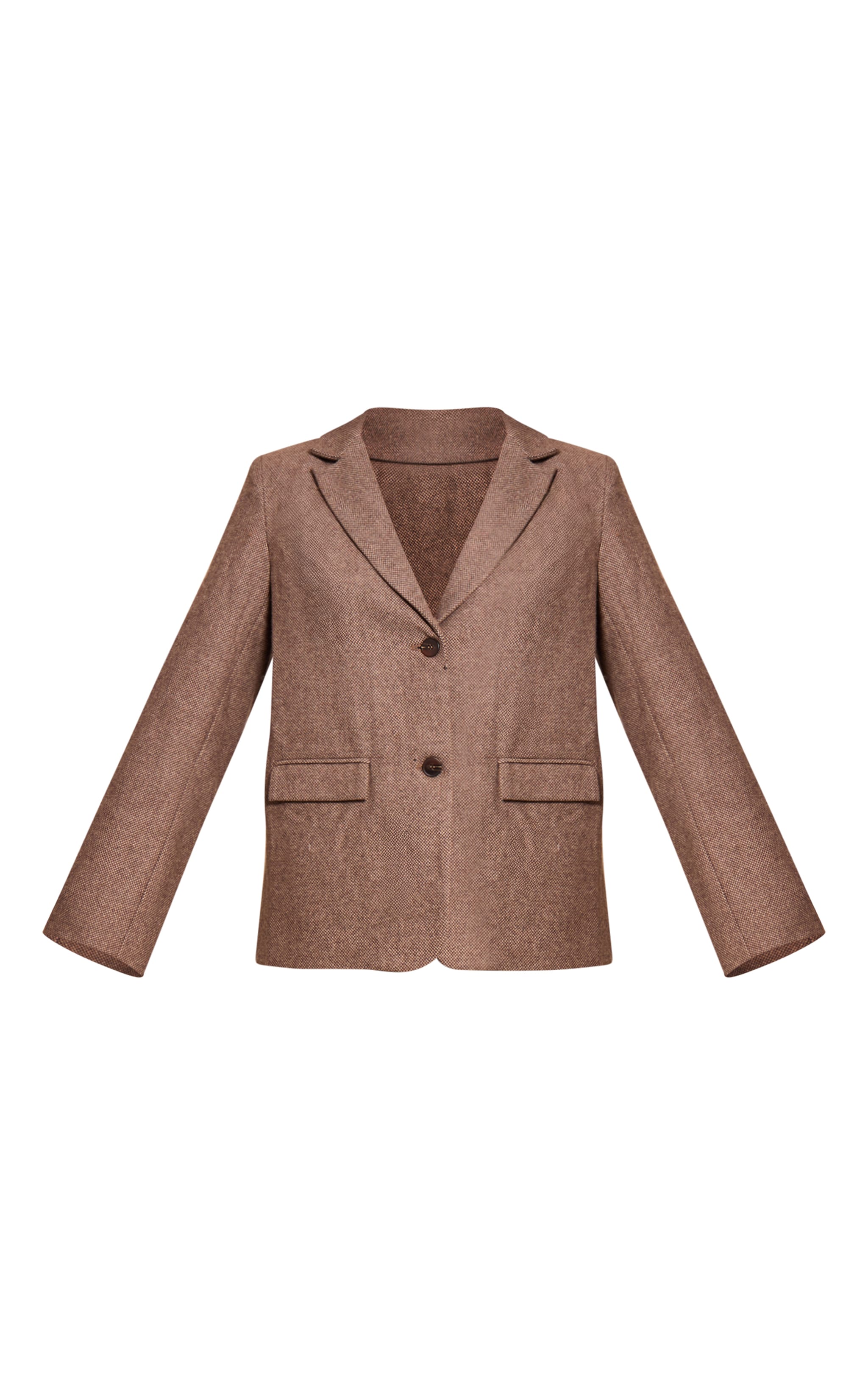 Brown Dogtooth Brushed Tailored Blazer image 5