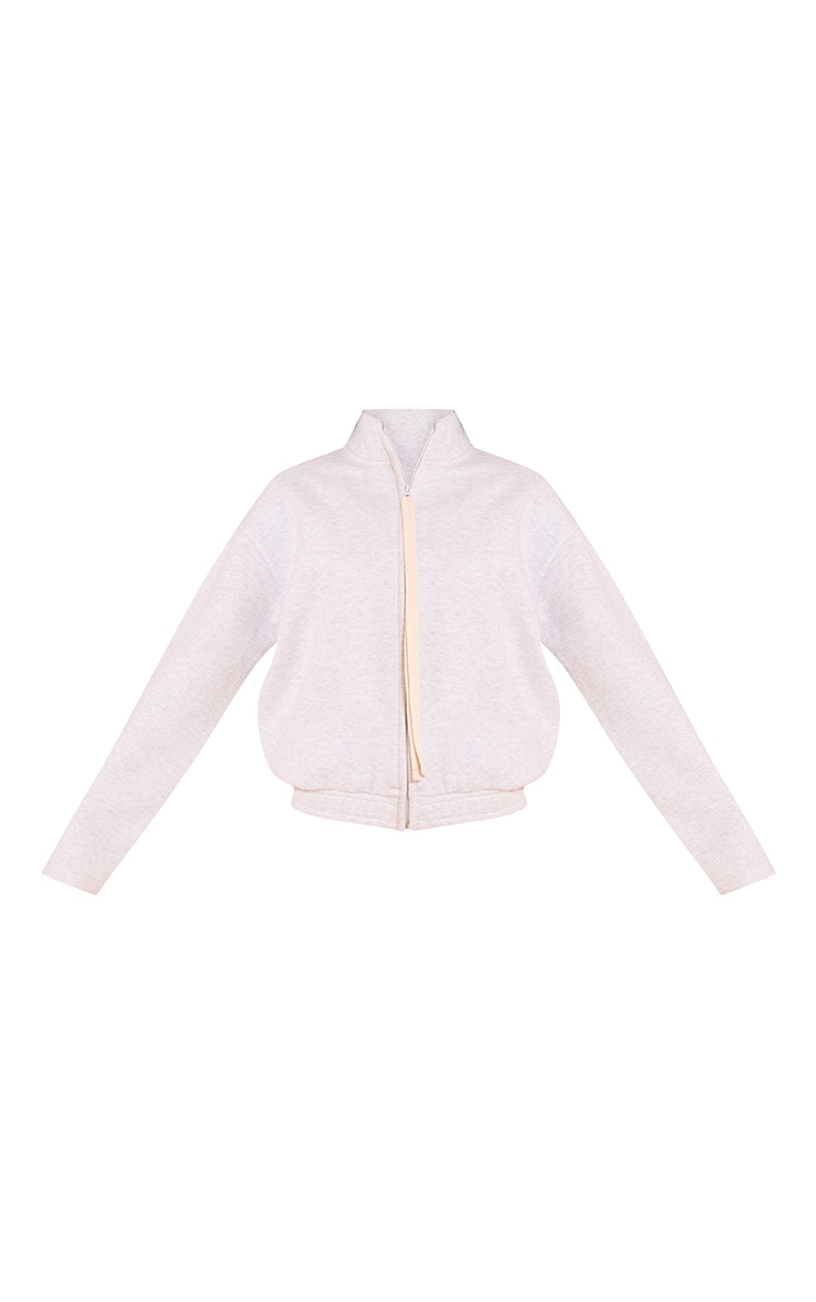 Ash Grey Contrast Drawcord Funnel Neck Sweatshirt image 5