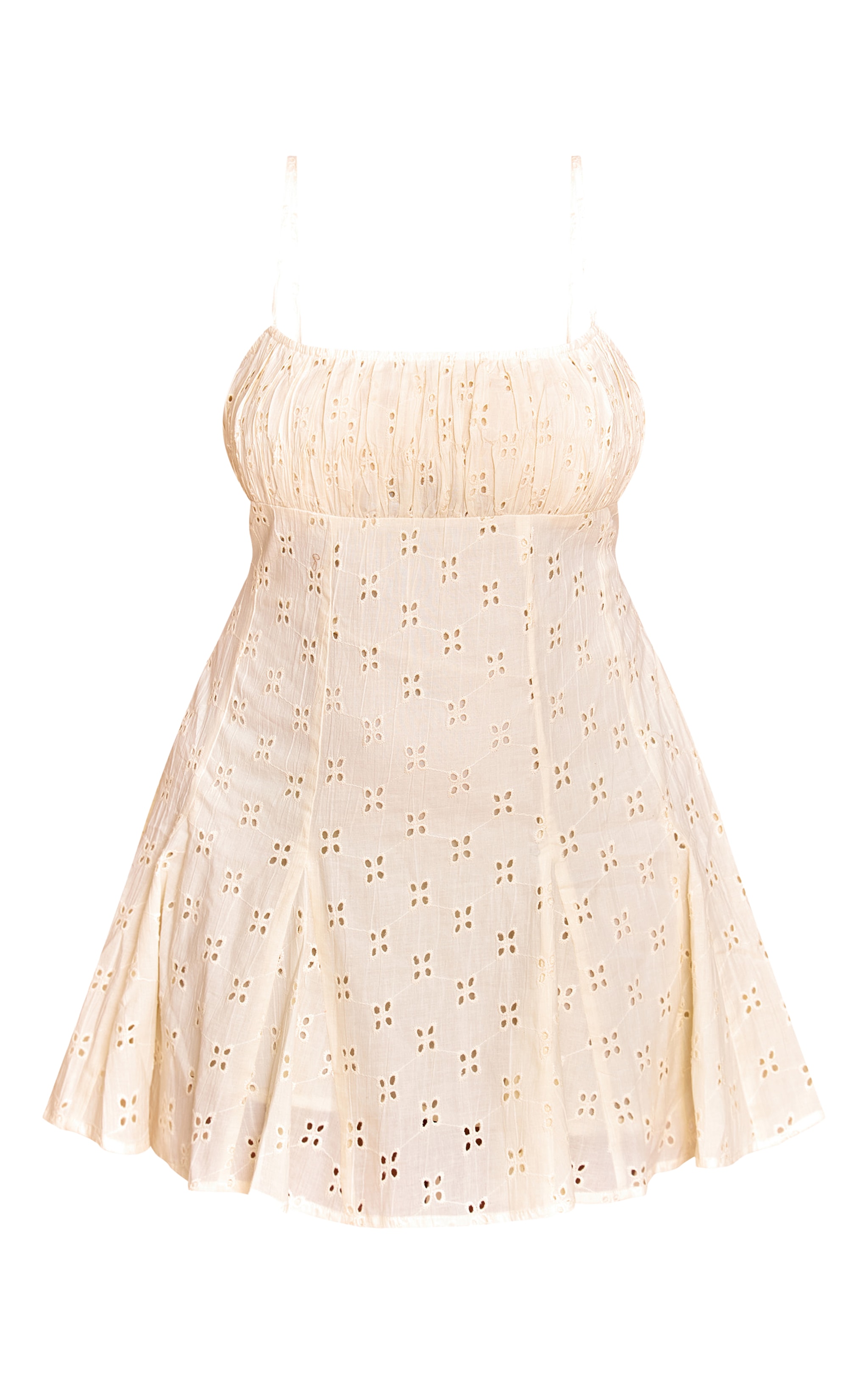 Plus Lemon Broderie Strappy Pleated Shift Dress image 5