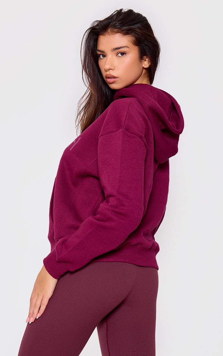 Plum Yoga Girl Print Oversized Hoodie image 2