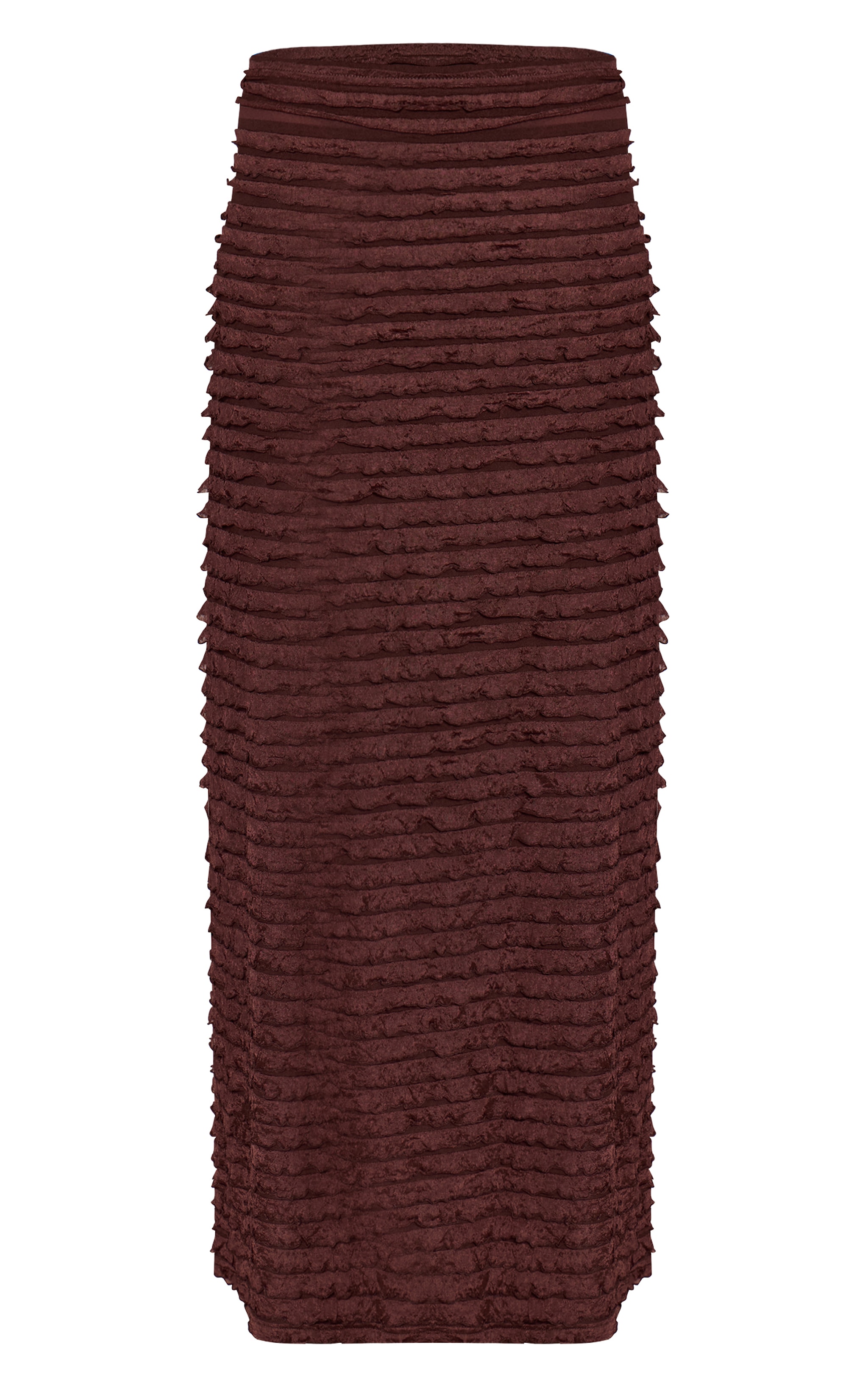 Chocolate Extreme Ruffle Floaty Maxi Skirt image 5