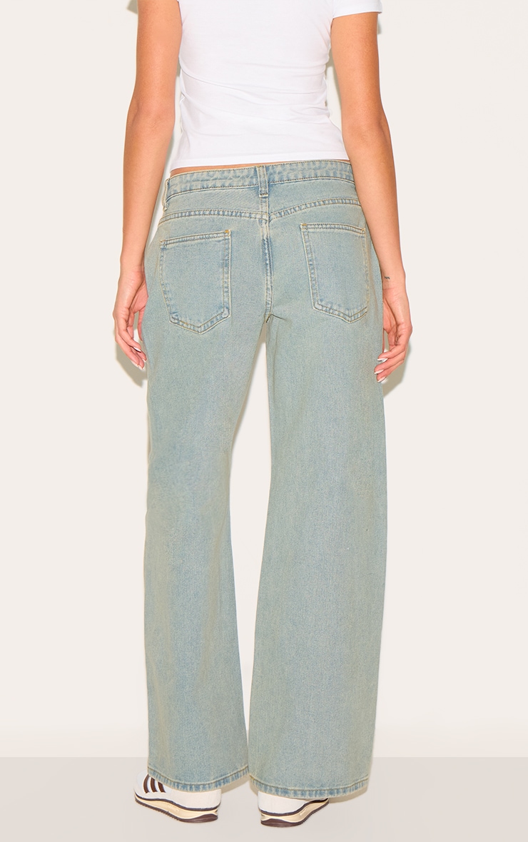 Light Vintage Low Rise Wide Leg Jeans image 3