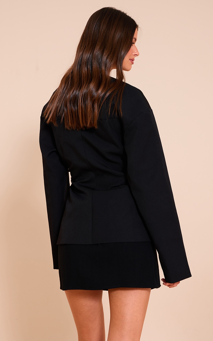 Blazer stretch noir à taille cintrée image 2