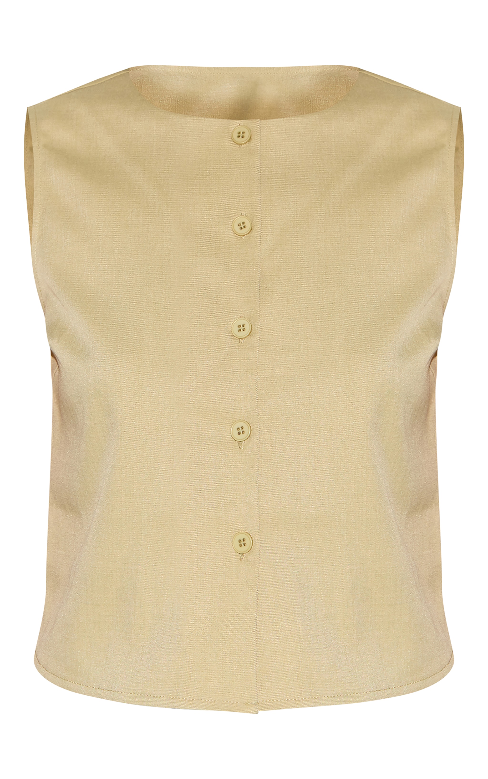 Tall Clay Tailored Button Up Cropped Sleeveless Waistcoat image 5