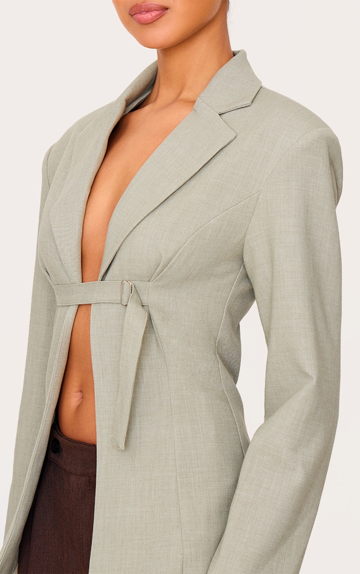 Sage Strap Detail Fitted Blazer image 4