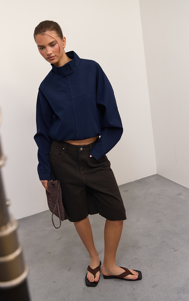 Chocolate Low Rise Longline Denim Jorts