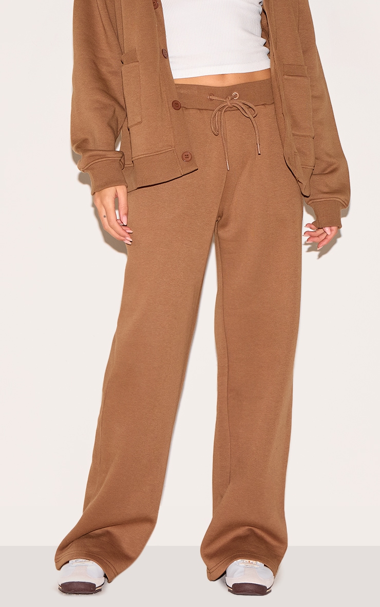 Taupe Wide Leg Drawstring Sweatpants image 2