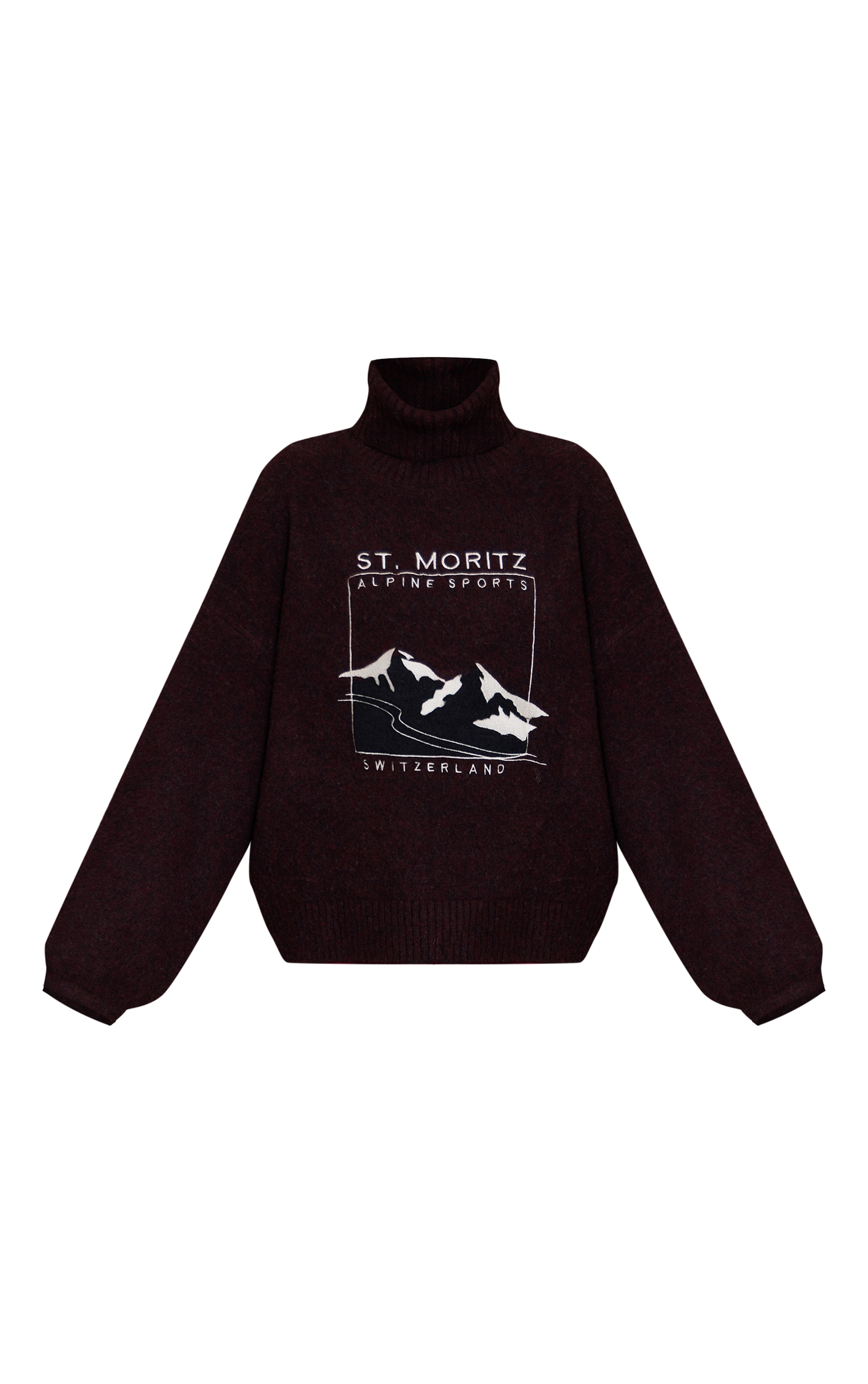 Plum Moritz Graphic Roll Neck Knitted Sweater image 5