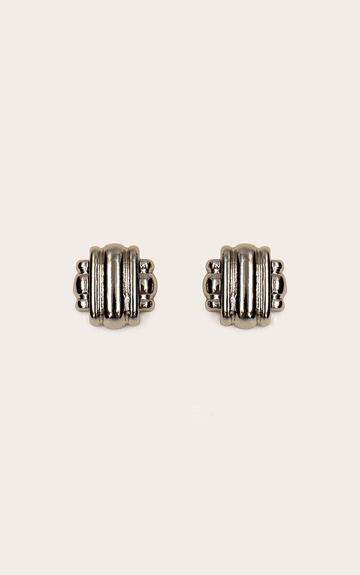 Silver Weave Stud Earrings image 2