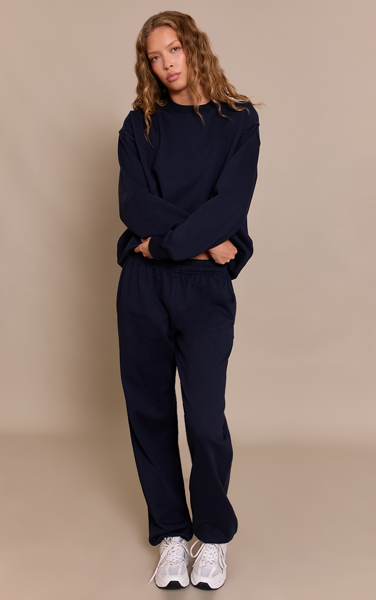 Navy 440 GSM Heavyweight Cotton Loopback Sweatshirt image 3