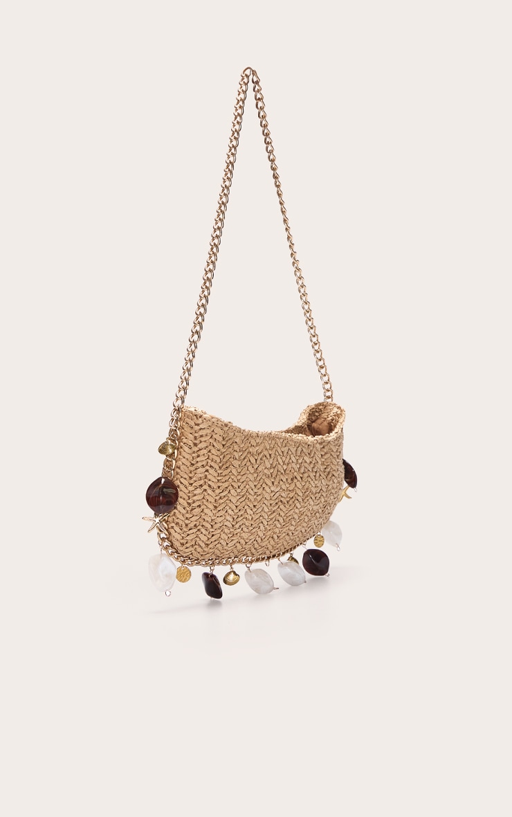 Gold Raffia Charm Slim Shoulder Bag image 2