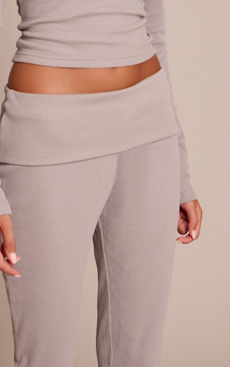 Ash Grey Fold Over Straight Leg Pant  image 4