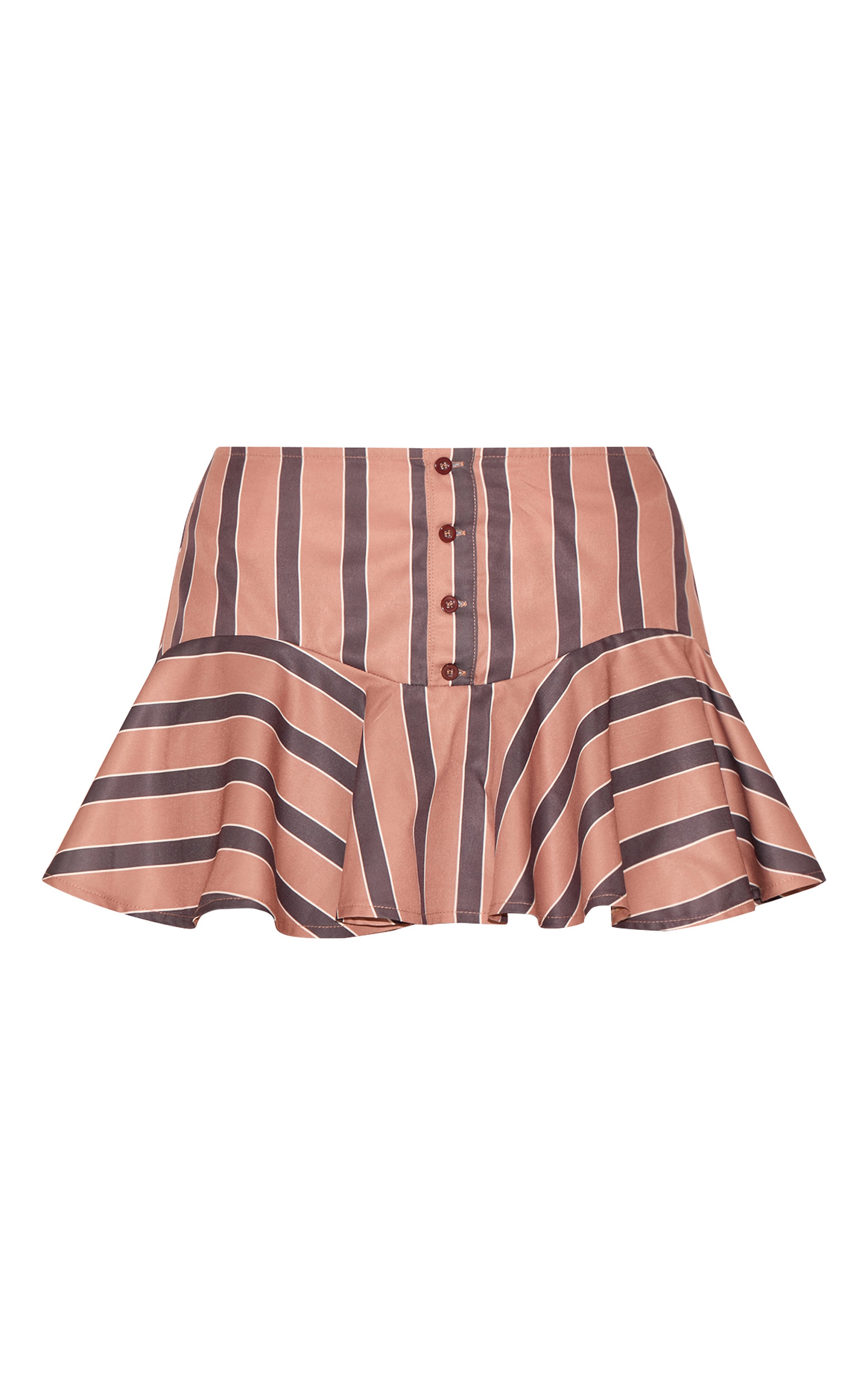 Stone Striped Button Detail Flippy Mini Skirt image 6