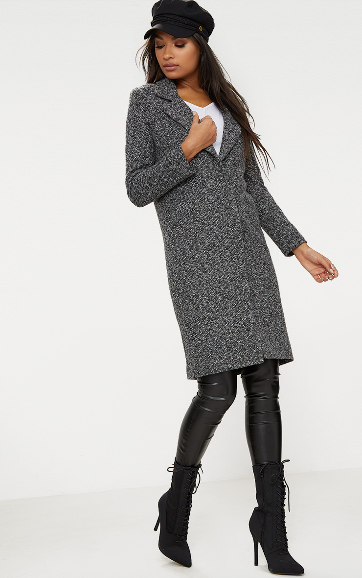 Grey Longline Wool Coat PrettyLittleThing USA