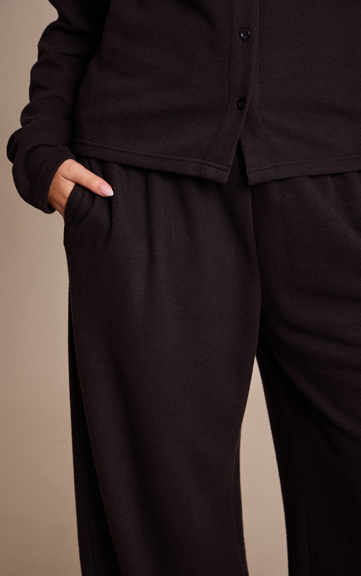 Plus Black Soft Touch Wide Leg Sweatpants image 4