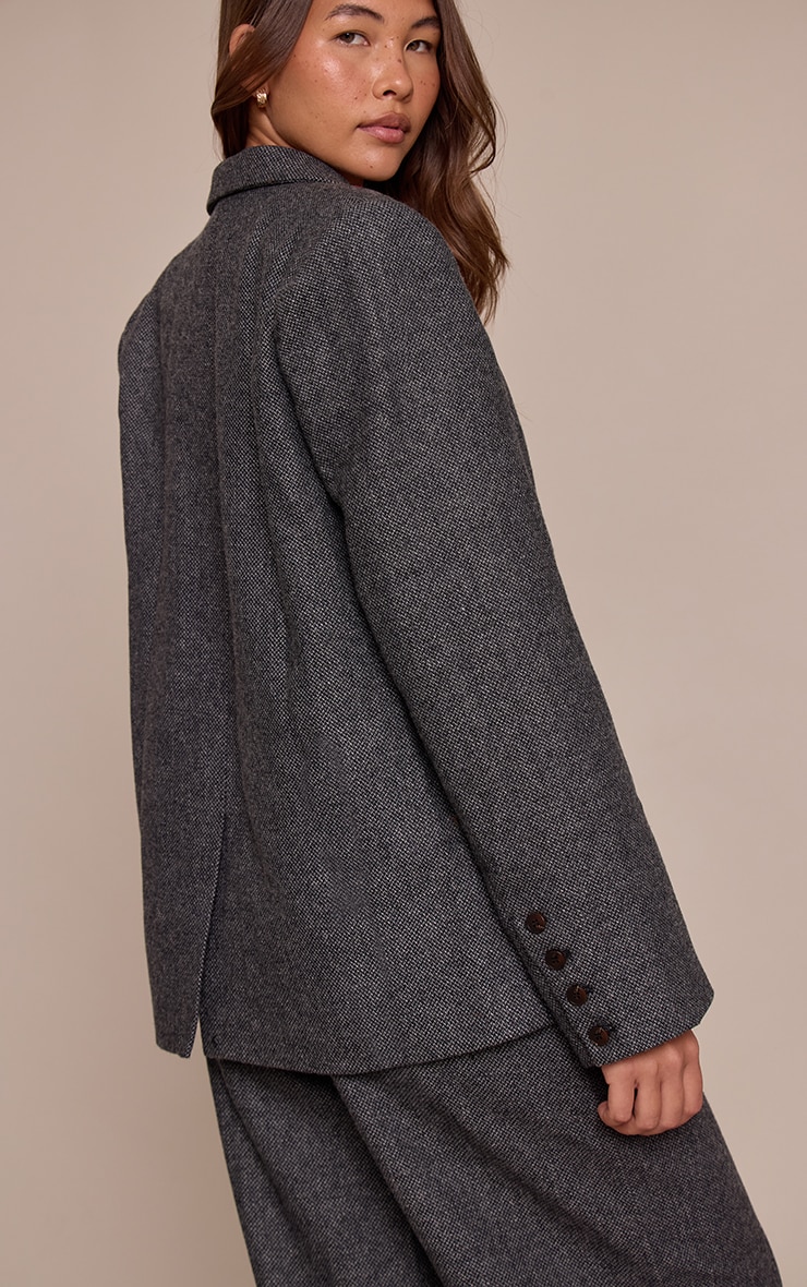 Blazer de tailleur gris anthracite à pieds de poule image 2