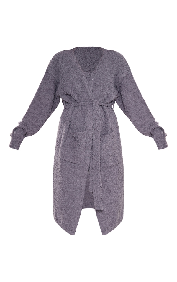 Charcoal Cosy Dressing Gown PrettyLittleThing