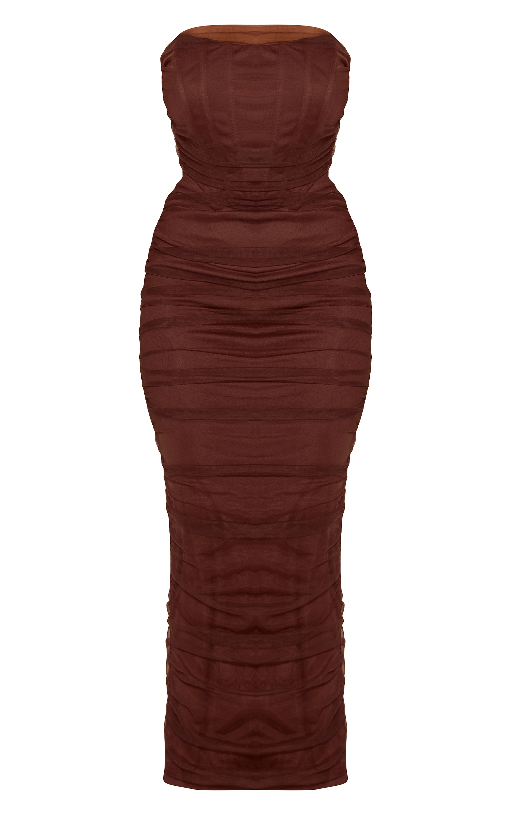 Shape Chocolate Mesh Corset Bandeau Maxi Dress image 5