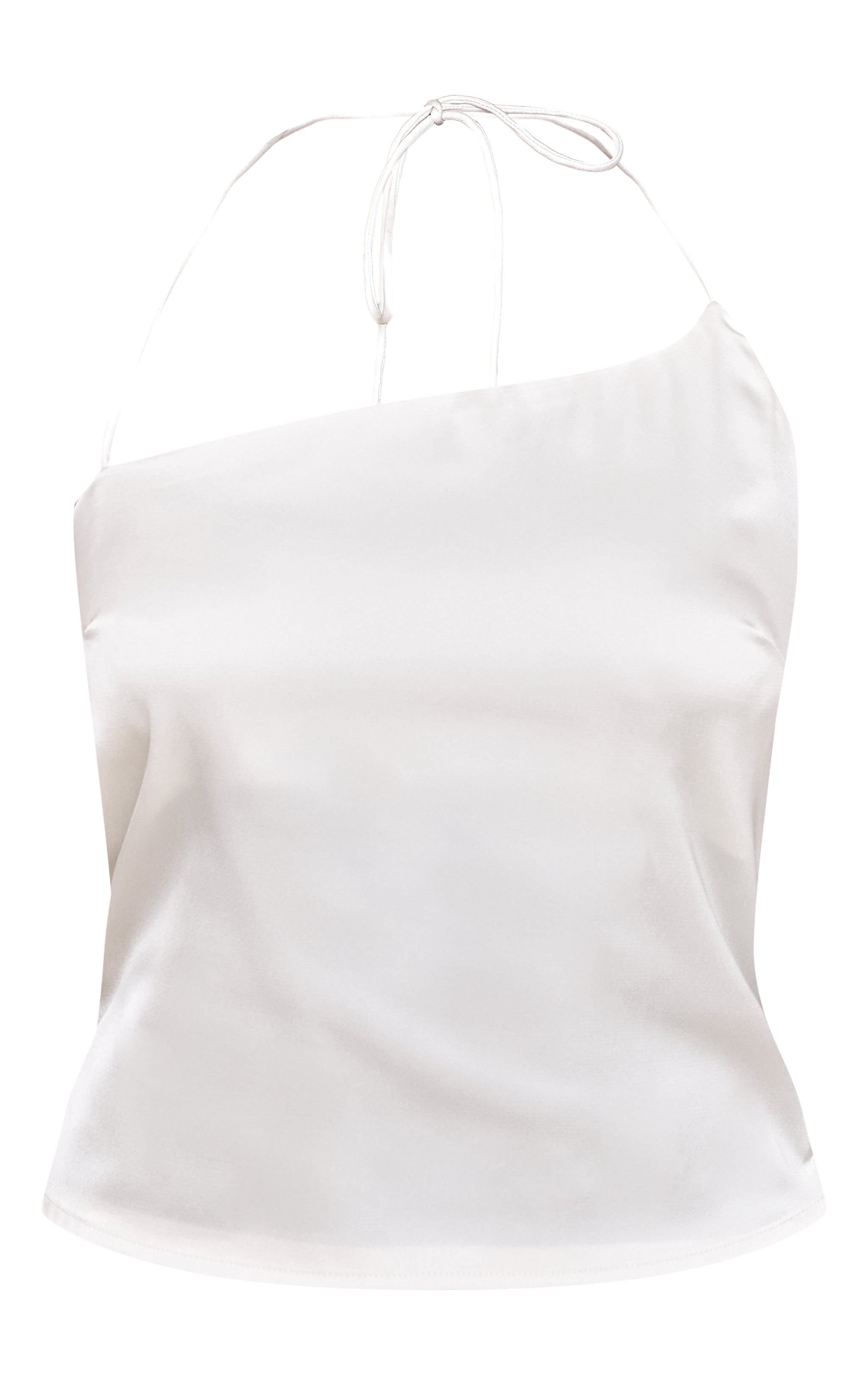 Cream Satin Halterneck Crop Top image 5