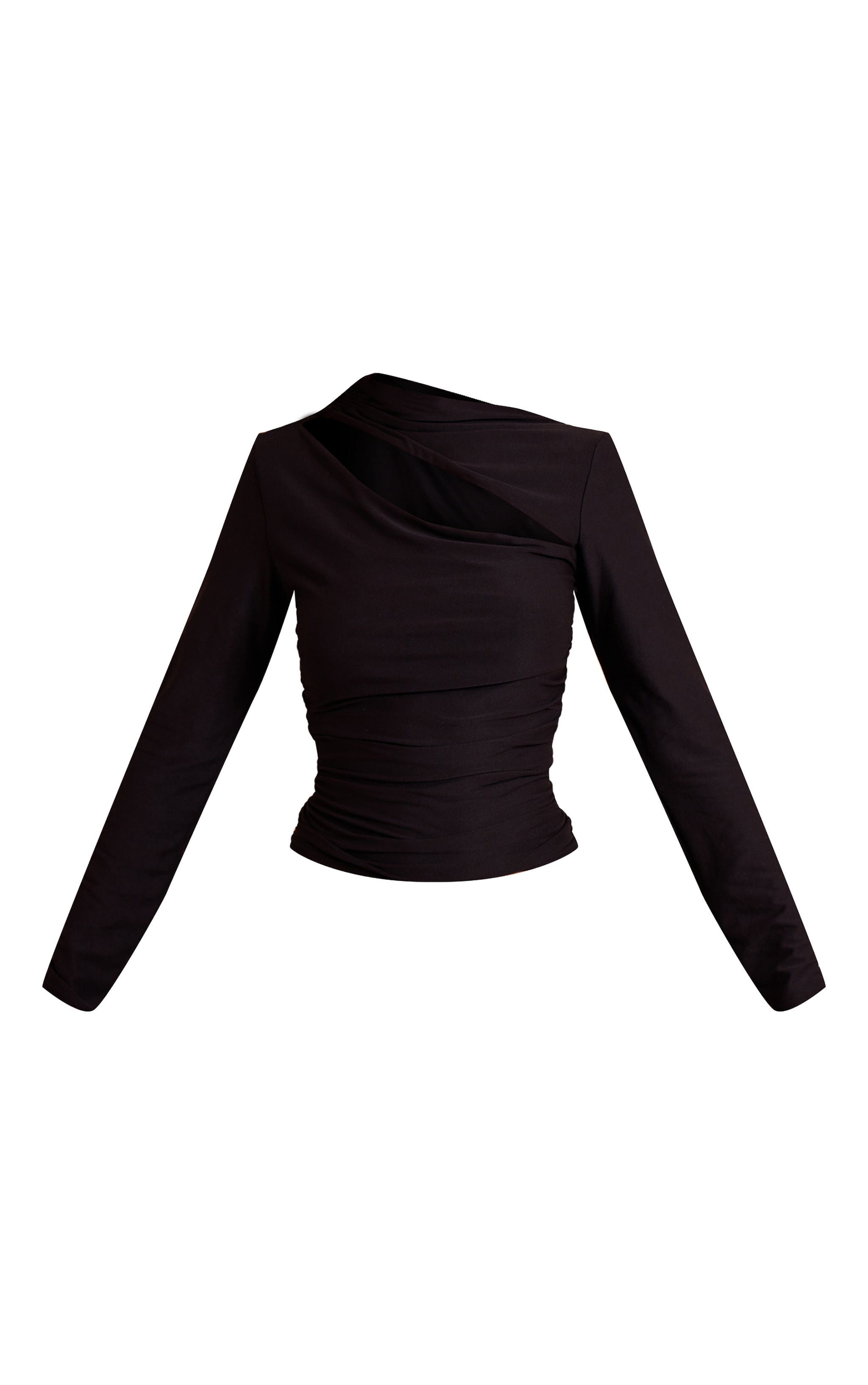 Black Soft Touch Cut Out Detail Long Sleeve Top  image 5
