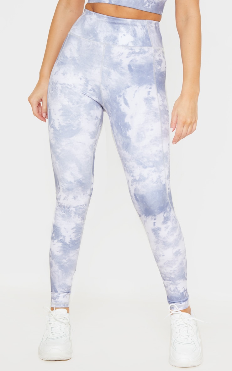 Blue Acid High Rise Gym Legging Active PrettyLittleThing USA
