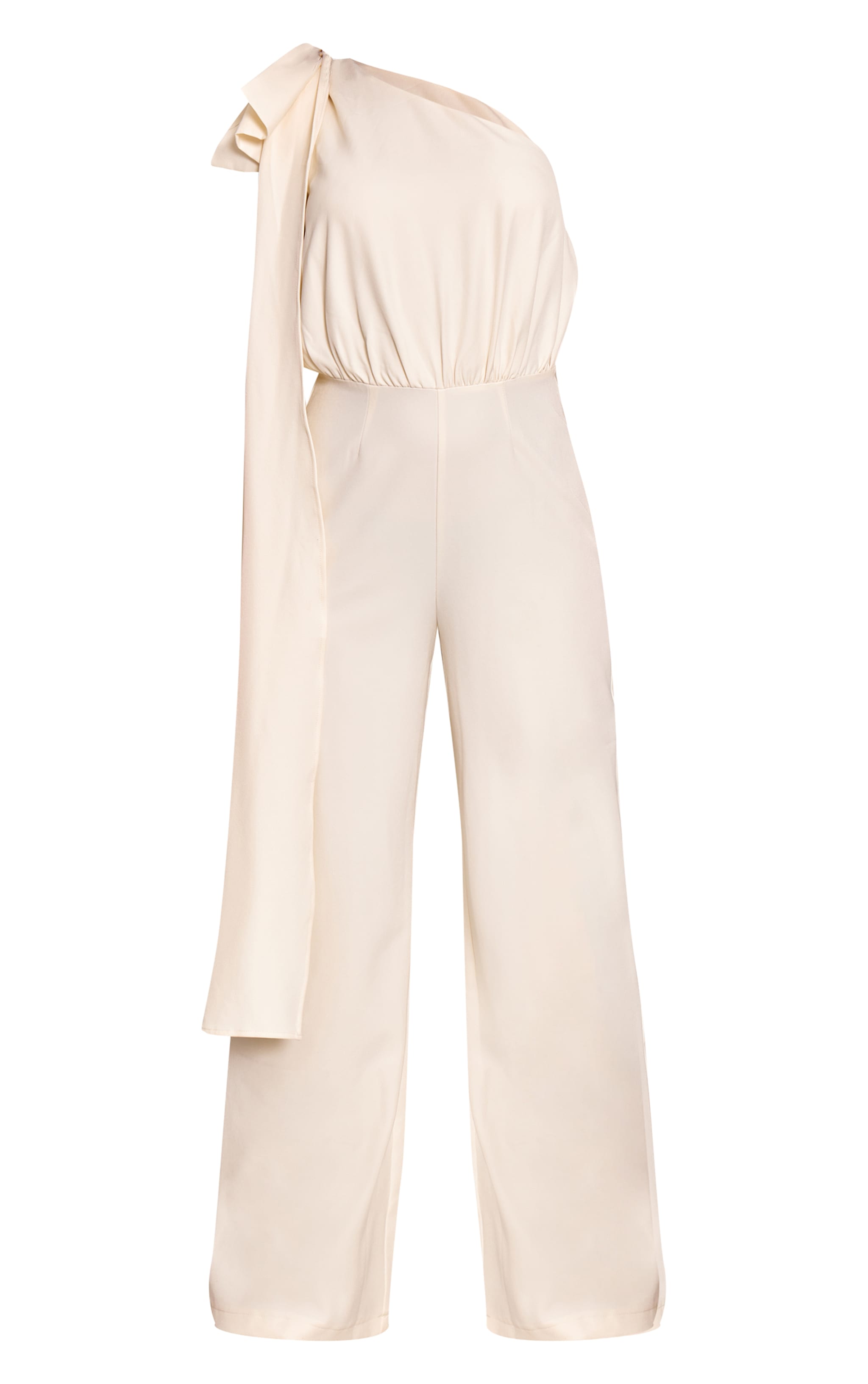 Cream Bow Detail Straight Leg Jumpsuit image 5