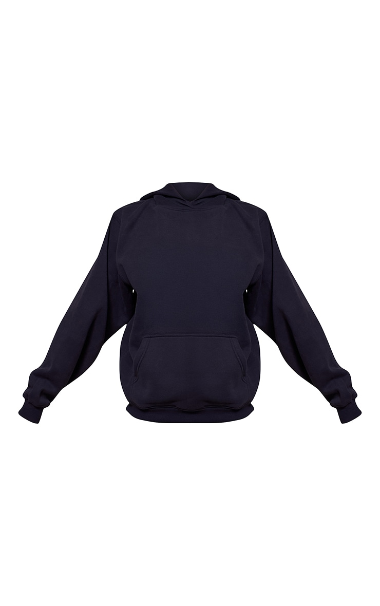 Hoodie pullover en coton polaire bleu marine image 5