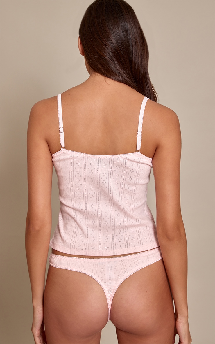Baby Pink Pointelle Thong image 2