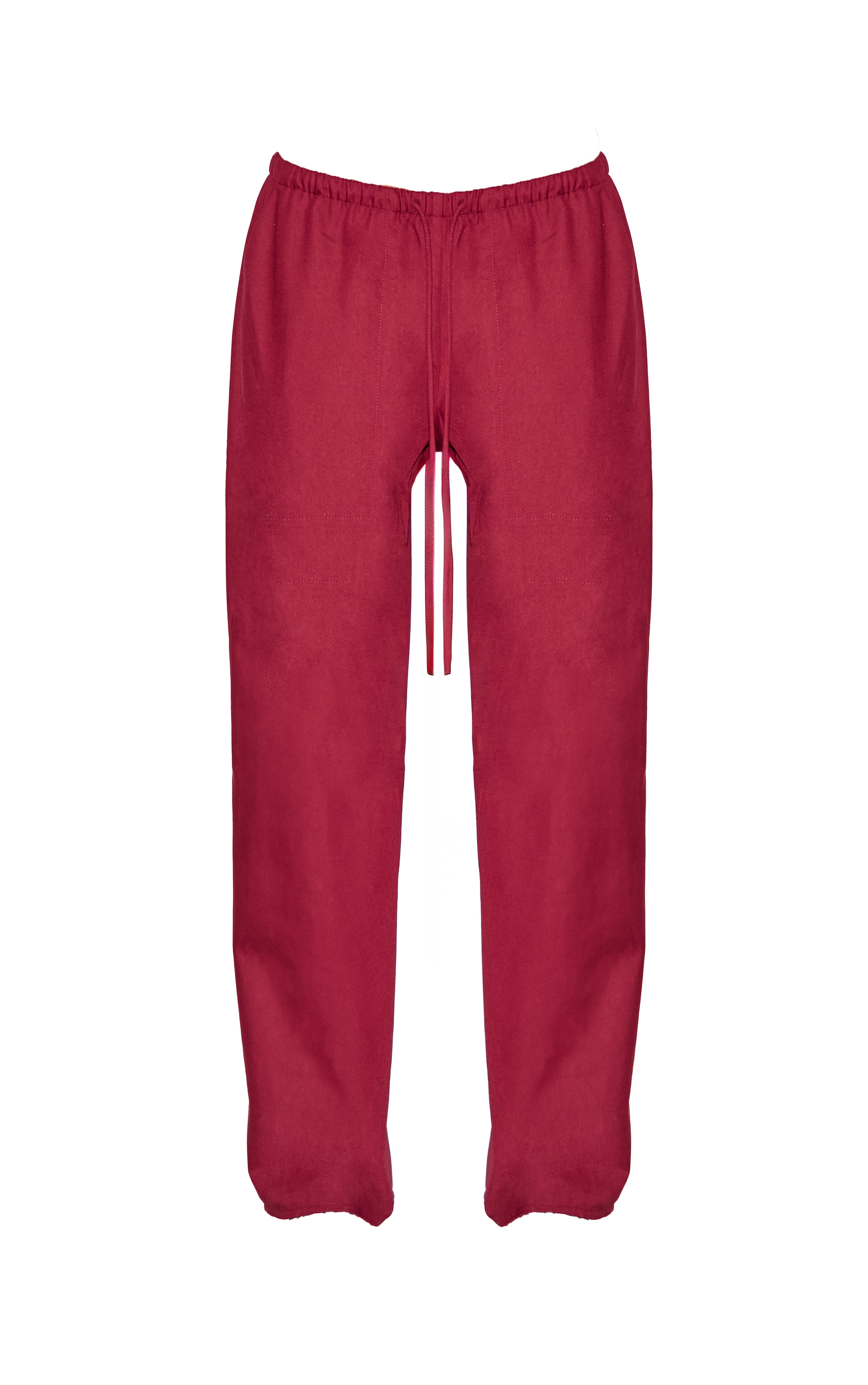 Burgundy Woven Drawstring Low Rise Relaxed Pants image 5