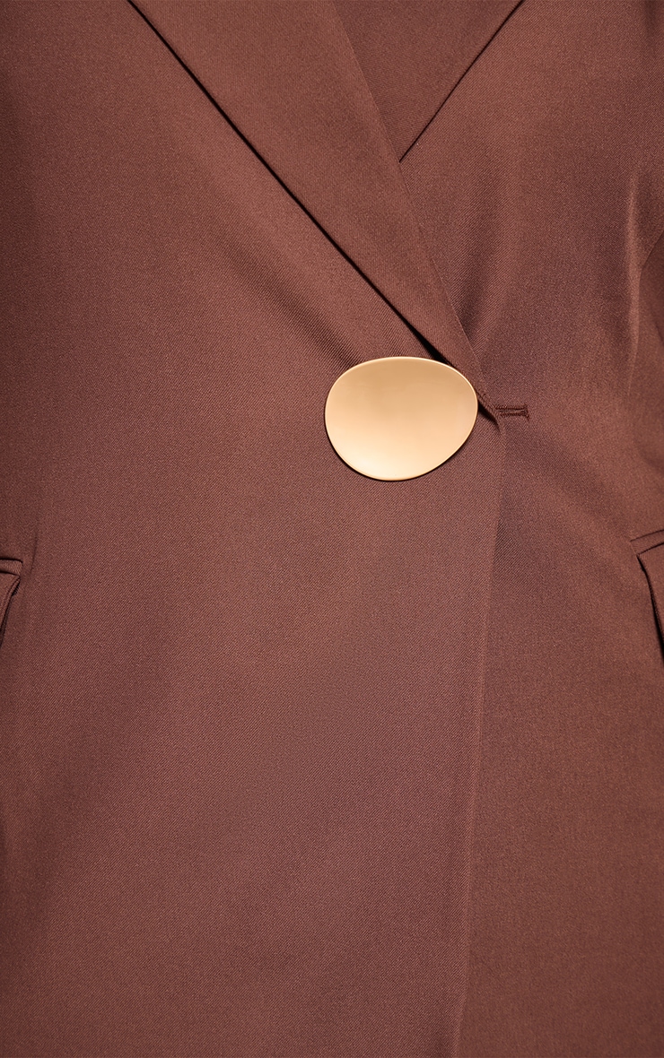 Plus Chocolate Tailored Gold Metalware Detail Blazer image 4