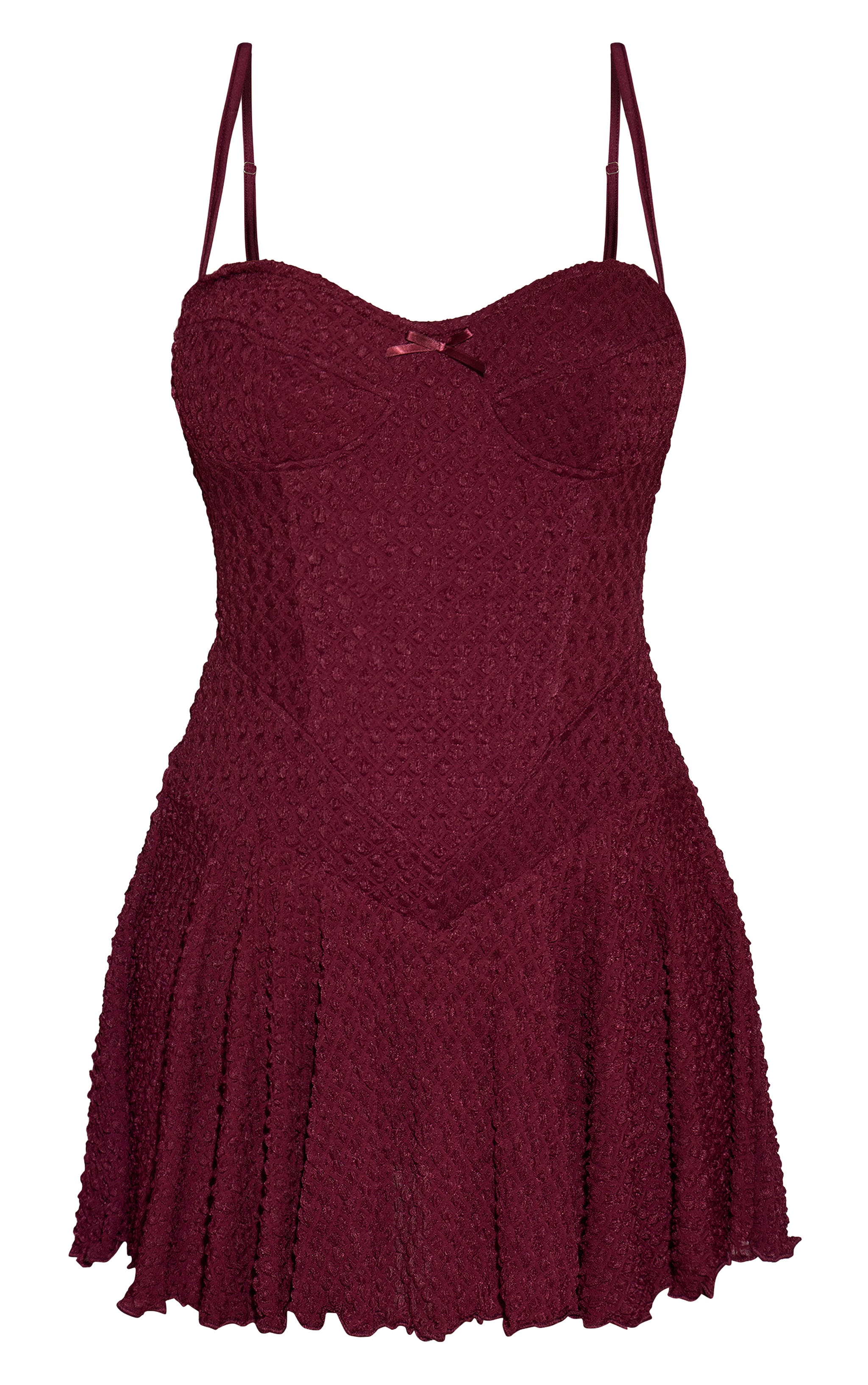 Plum Textured Lace Strappy Skort Floaty Romper image 5
