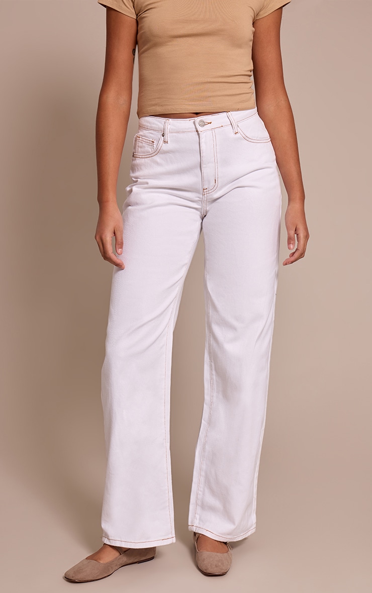 Tall White Straight Leg High Rise Jeans Tall PLT IRE