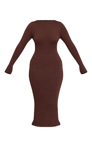Shape Chocolate Boat Neck Long Sleeve Maxi Dress | Shape | PLT