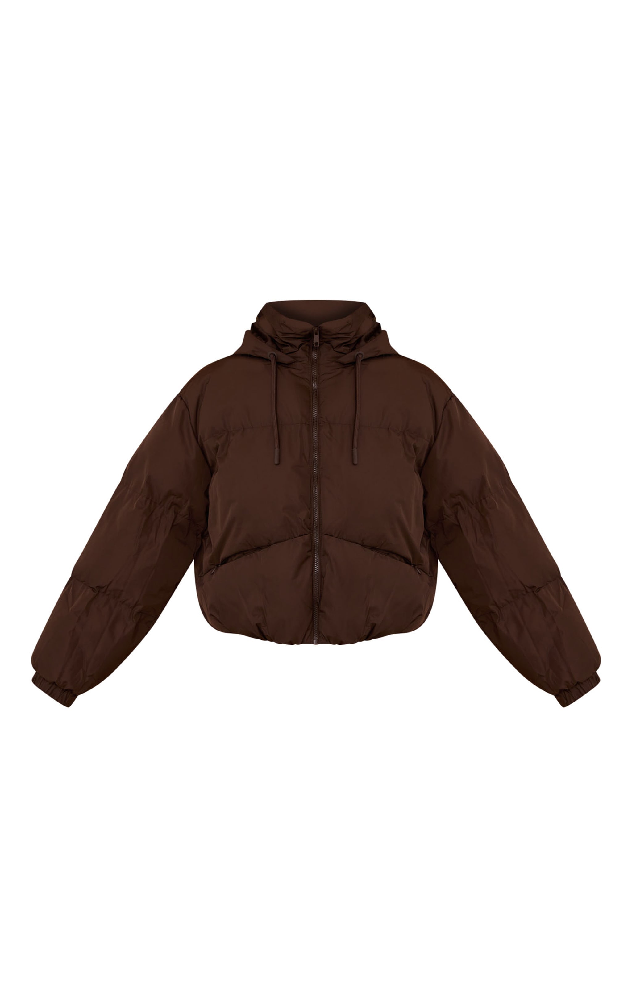 Chocolate Hooded Puffer Coat image 5