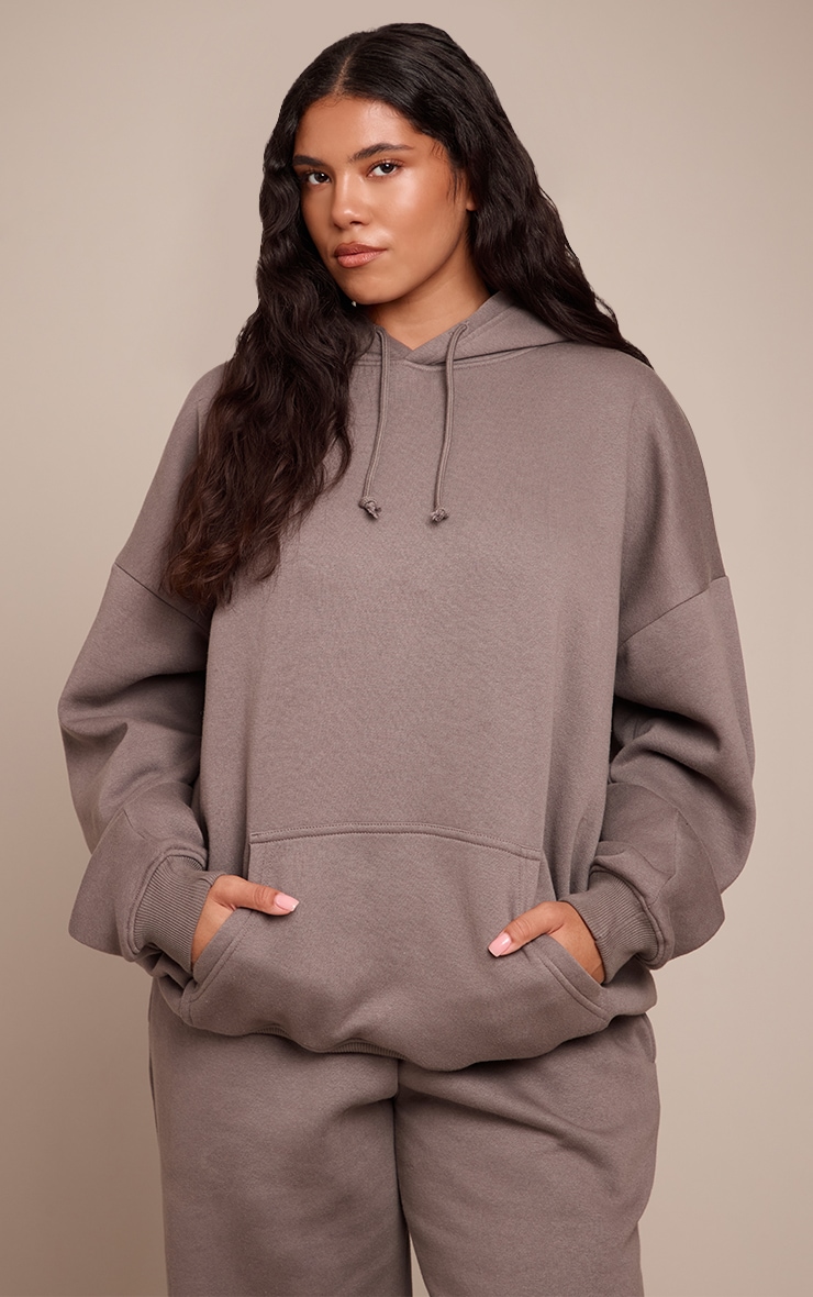 Shape PRETTYLITTLETHING Charocal Grey Chocolate Hoodie image 1
