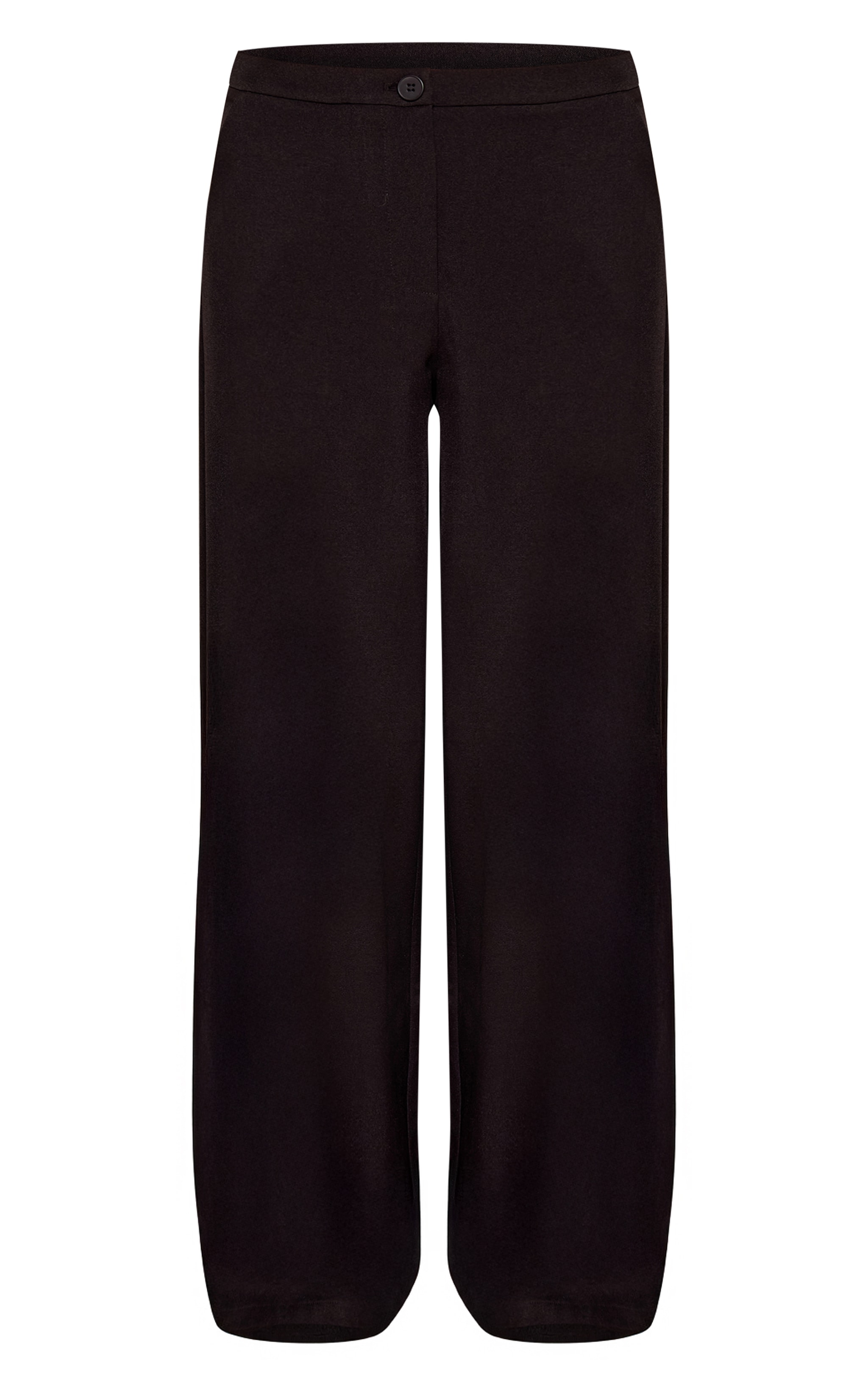  Black Woven Pleated Mid Rise Wide Leg Pant image 5