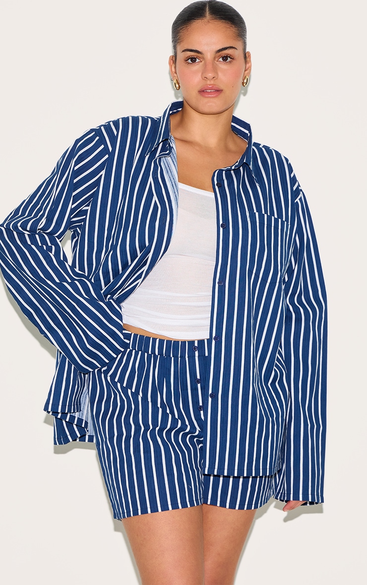 Court rayé marine taille Plus image 1