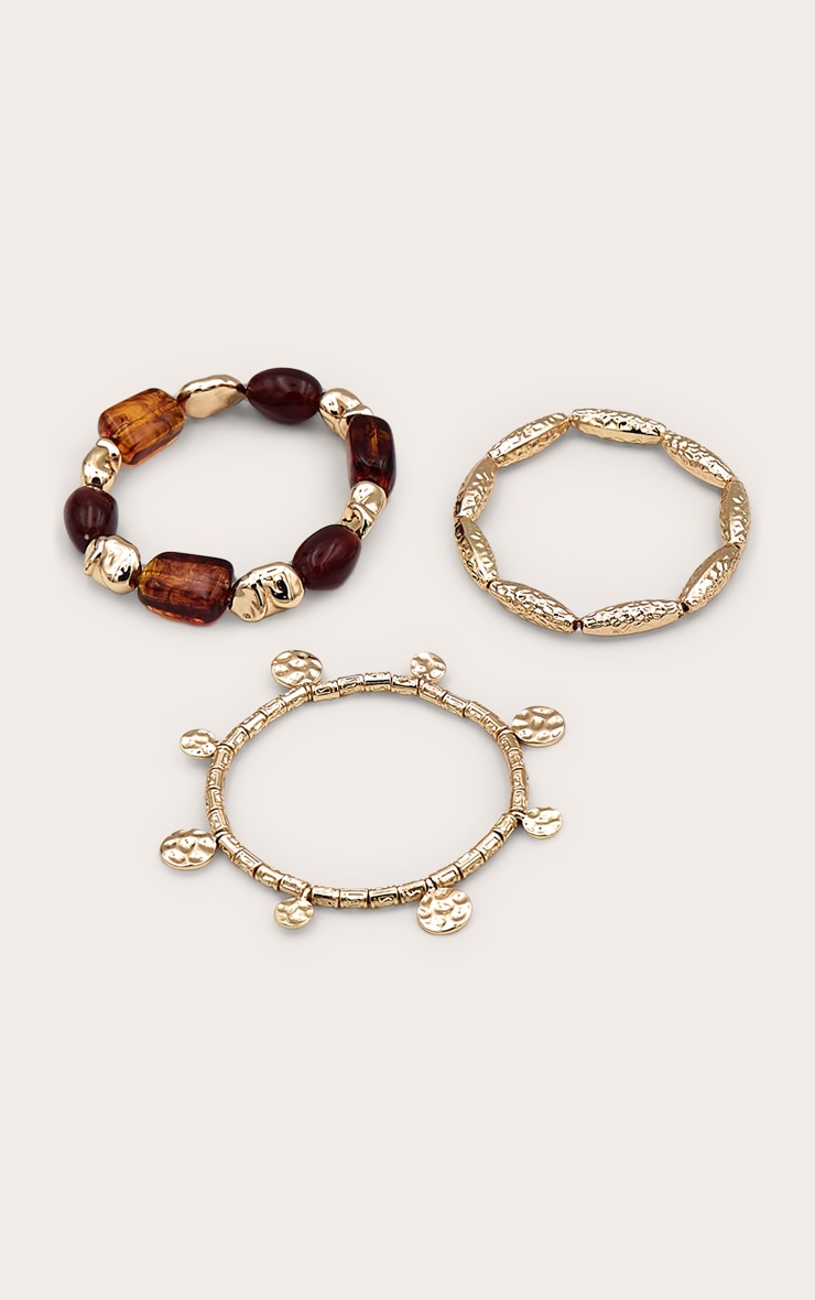 Bracelet Multi Pack Perles en Or et Résine image 2