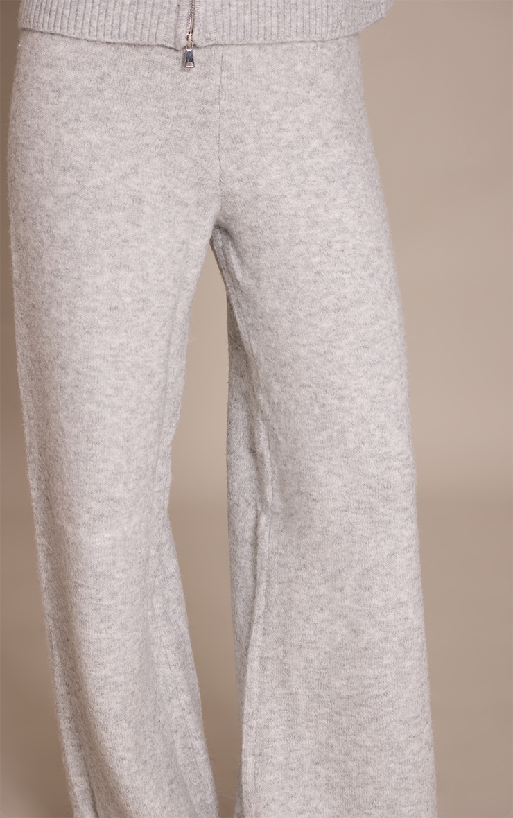 Grey Wide Leg Knitted Pants