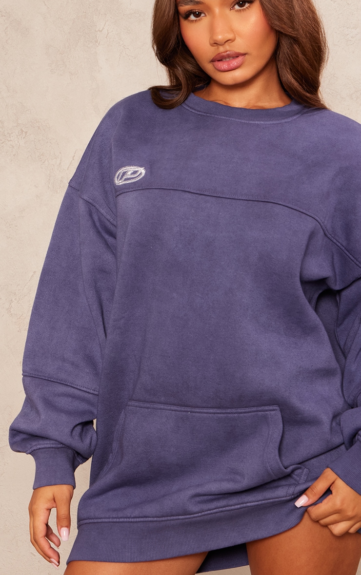 Petite Blue Oversized Sweater Dress image 4