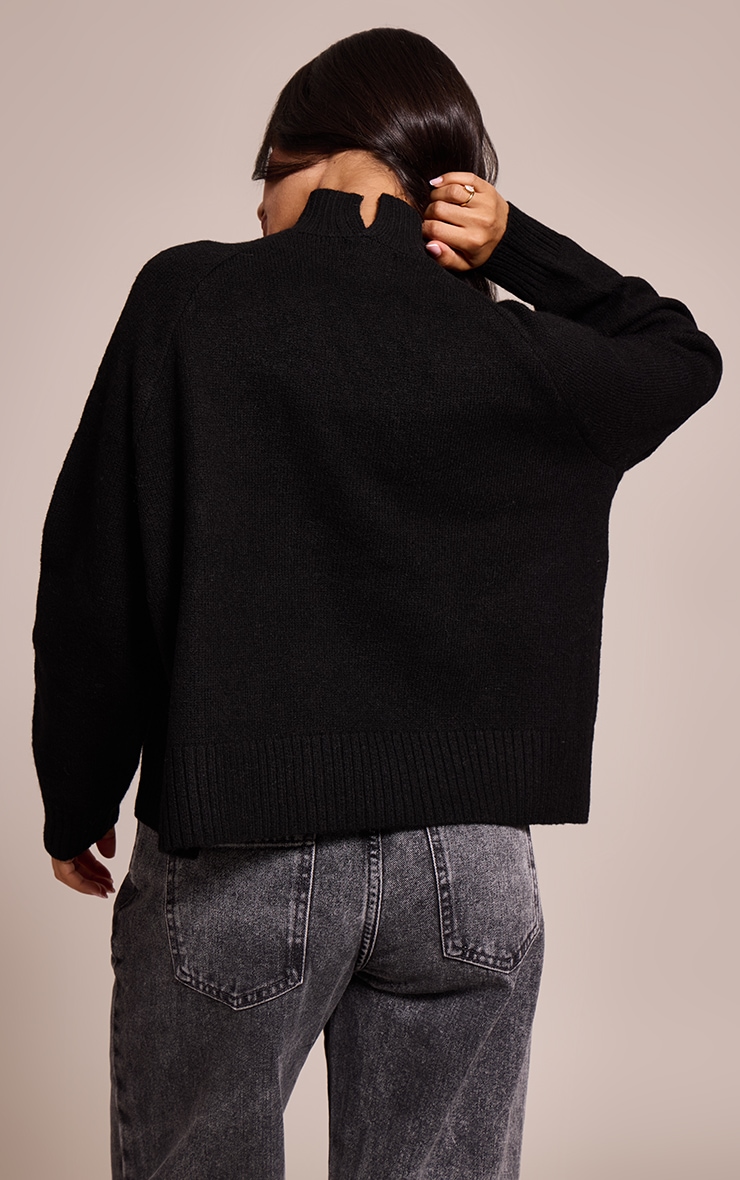 Petite Black Knit Turtleneck Sweater image 2