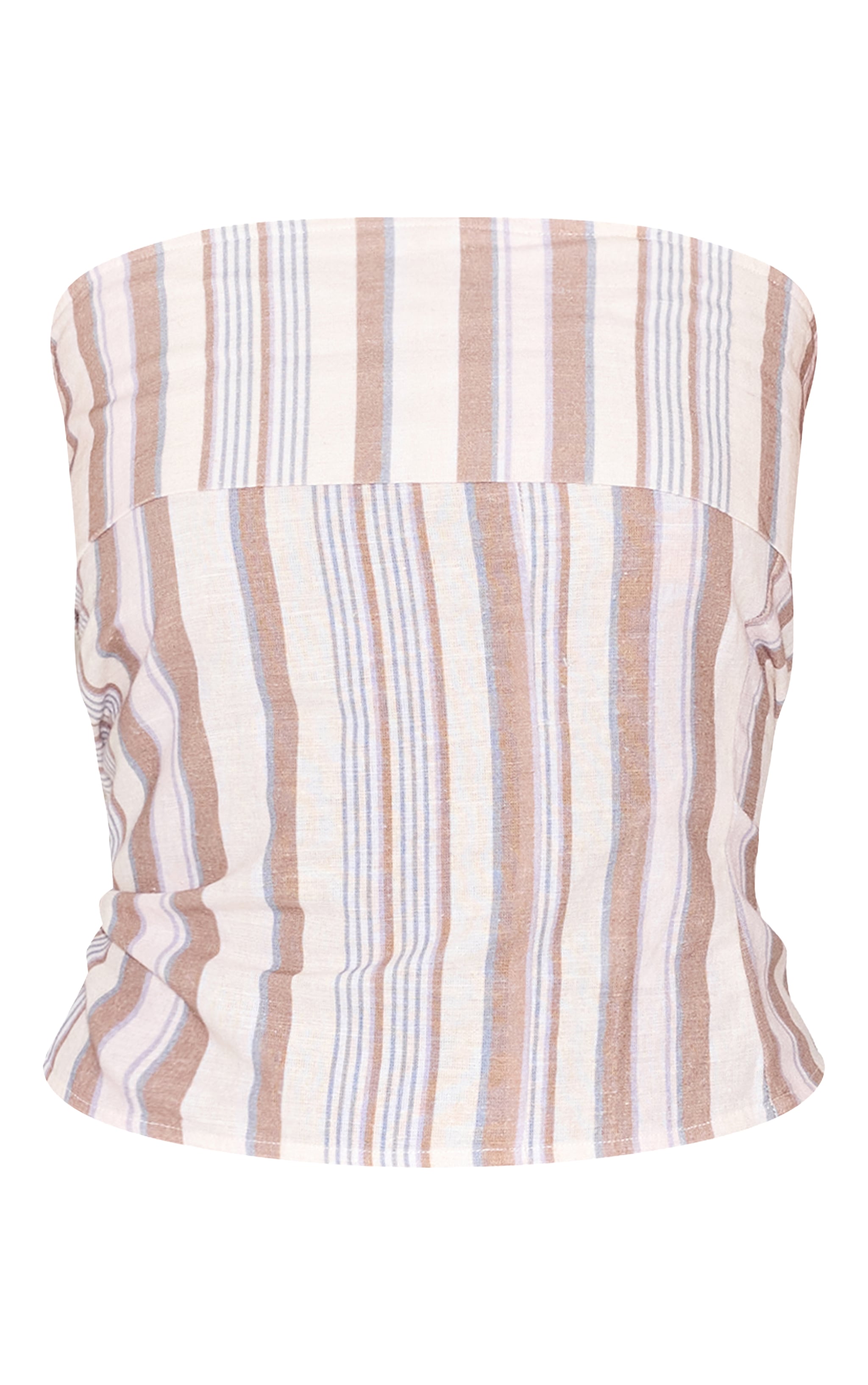 Bandeau beige léger tissé rayé à revers image 5