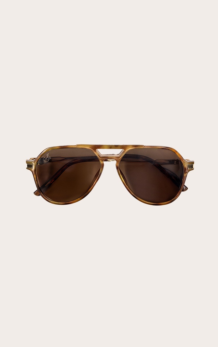 Peepers Jeepers Lunettes de soleil style aviateur en écailles marron clair image 3