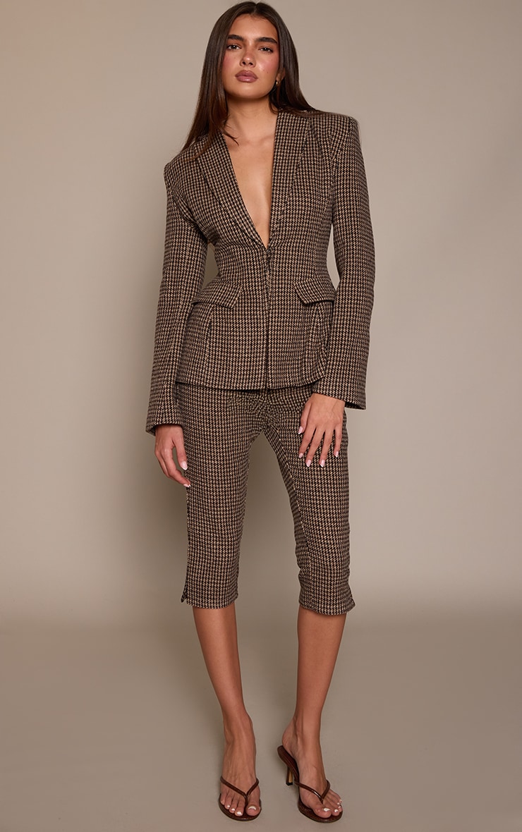 Brown Dogtooth Blazer image 3