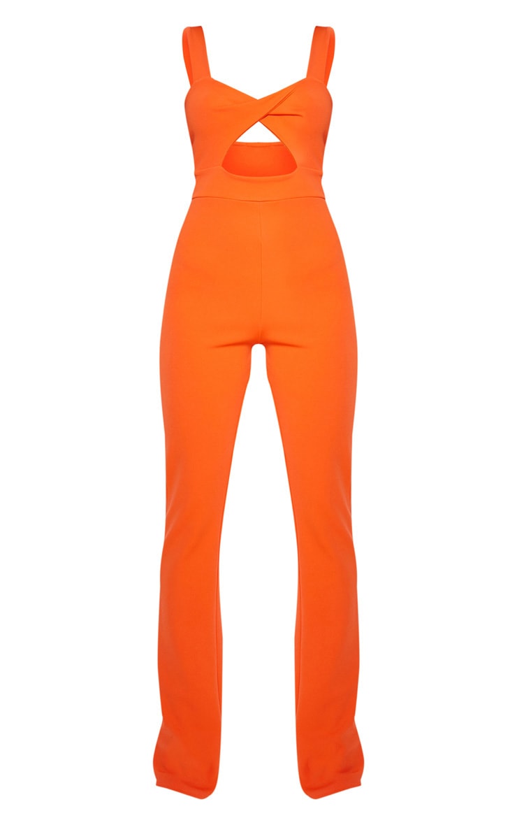 Orange Twist Front Jumpsuit PrettyLittleThing