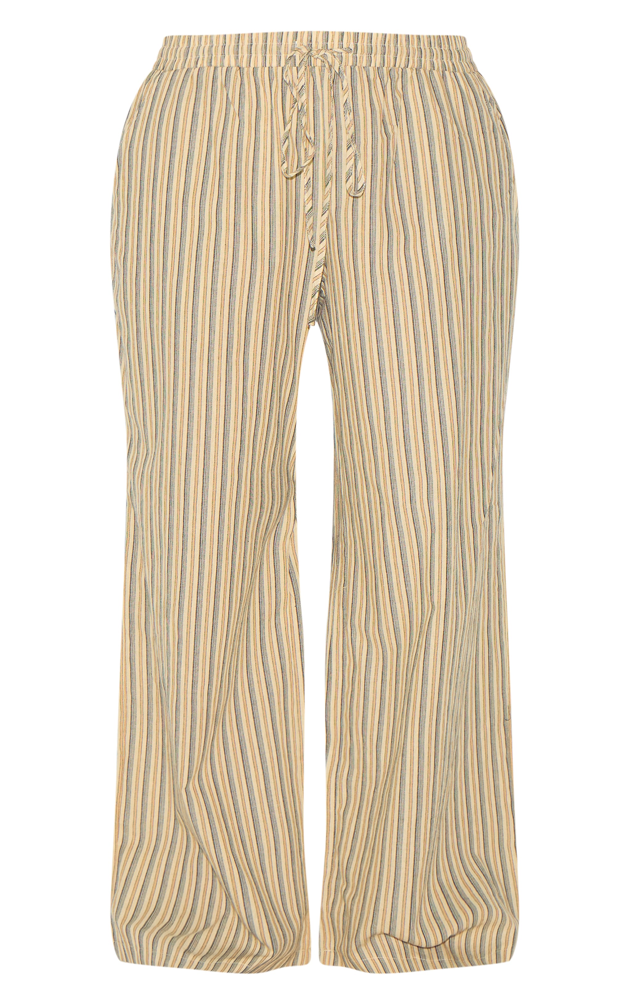 Plus Pantalon large gris pierre à fines rayures et taille basse image 5