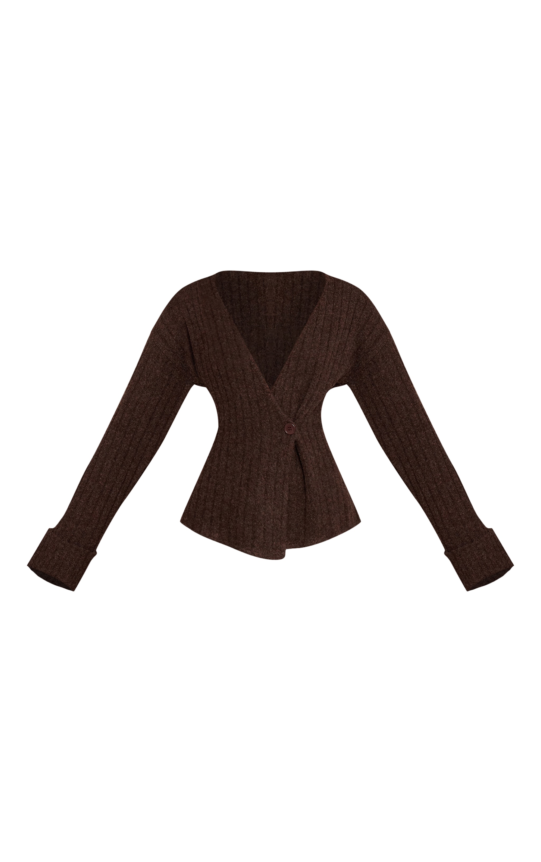 Tall Chocolate Hazel Knit Turn Up Cuff Cardigan  image 5