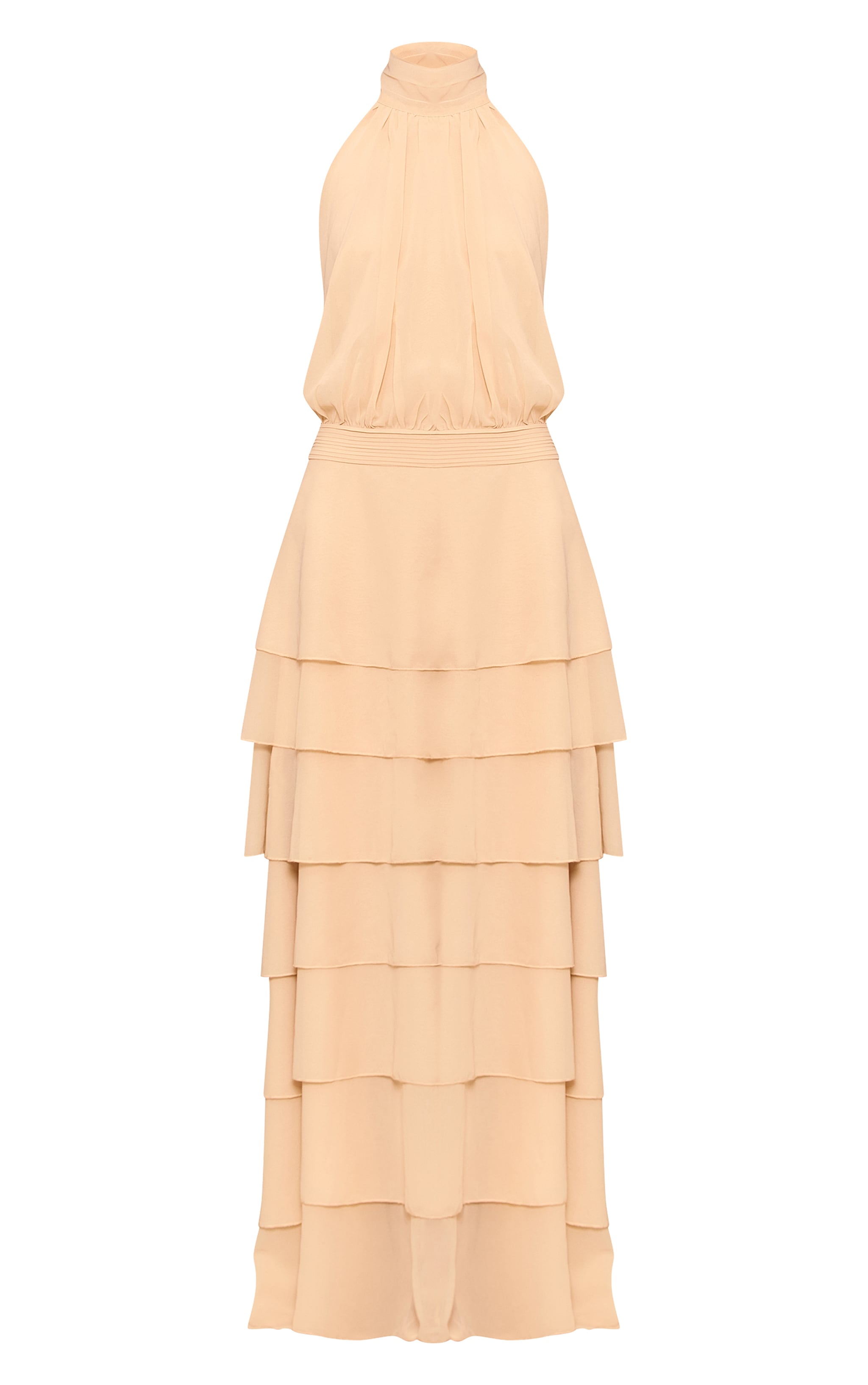 Butter Yellow Chiffon Tiered Maxi Dress image 5