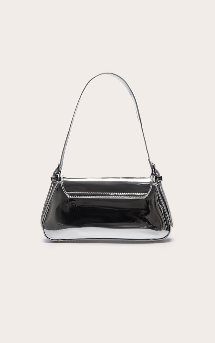Silver Metallic Trapeze Shoulder Bag | Accessories